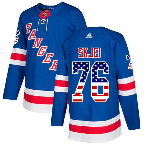 Adidas Rangers #76 Brady Skjei Royal Blue Home Authentic USA Flag Stitched NHL Jersey - Click Image to Close